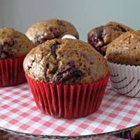 Mufinnki czekoladowe z malinami