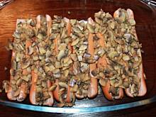 Fot. ktosik, Parówki z pieczarkami i żółtym serem