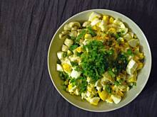 Fot. Babeczka_piecze, Sałatka z jajkami i marynowanymi pieczarkami