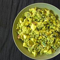 Sałatka z jajkami i marynowanymi pieczarkami