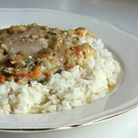 Udka kurczaka z porem i serkiem topionym