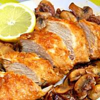 Pierś cytrynowa z pieczarkami