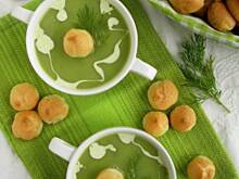 Fot. olusia23, Krem z zielonego groszku z rukolą i domowym groszkiem ptysiowym