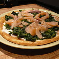 Różowo- zielony omlet