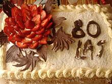 Fot. baryz1, Tort czekoladowo-śmietankowy  na 80-te urodziny Mamy