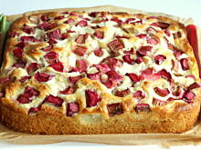 Fot. Barb82, Maślankowe ciasto z serem i rabarbarem