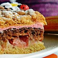 Pleśniak z rabarbarem i różową pianką