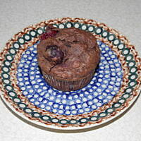 Czekoladowe muffiny z wiśnią