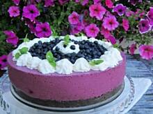 Fot. olusia23, Fioletowe runo - sernik na zimno z jagodami
