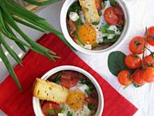 Fot. olusia23, Jajka ze szpinakiem i szynką zapiekane w kokilkach