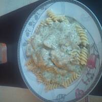 Świderki z kurczakiem w sosie koperkowo -śmietanowym