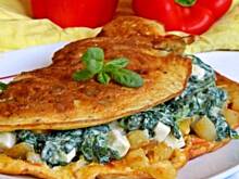 Fot. Mloda, Omlet ziemniaczany z fetą i szpinakiem