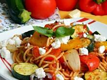 Fot. Mloda, Jesienne spaghetti z grillowanymi warzywami