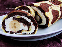 Fot. izaa_a, rolada żyrafa... z bitą śmietaną i bananami...