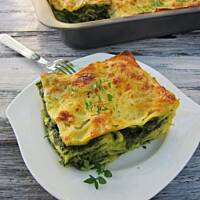 Lasagne ze szpinakiem i boczkiem