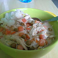 pierś z marchewką i groszkiem