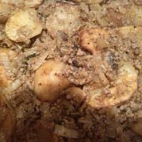 mięso mielone z pekinką i pieczonymi ziemniaczkami