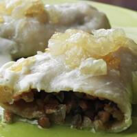 Pierogi z gryczaną i grzybami.