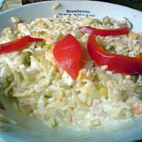 sałatka z warzyw z rosołu i makaronu