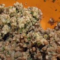 Pierogi z kaszą gryczaną i pieczarkami