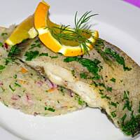 Halibut z nutką pomarańczy