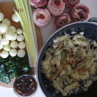 Rolmopsy  wieprzowe w  kapuscie z porem