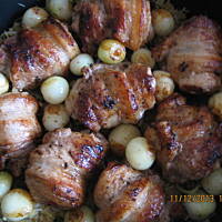 Rolmopsy  wieprzowe w  kapuscie z porem