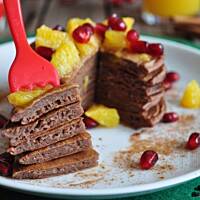 Piernikowe pancakes z granatem i pomarańczami