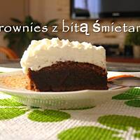 Brownies z bitą śmietaną