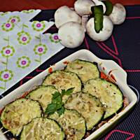 Zapiekanka ryżowa z pieczarkamia i cukinią