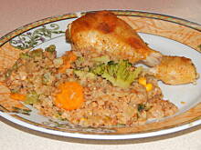 Fot. Aga - Malinka, Pieczone udka z kaszą gryczaną