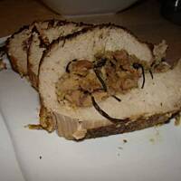 schab faszerowany wątróbką.