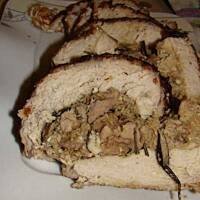 schab faszerowany wątróbką.