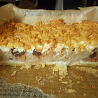 Ciasto z gruszkami i czekoladą z nutką migdałów.