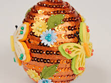 Fot. Wkn, Jajko cekinowe - wielkanocne ozdoby