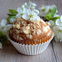 Szarlotkowe muffinki z kruszonką