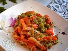 Fot. makusia, Mini marchewki z groszkiem i śmietaną