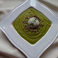 Zupa krem z cukinii ,z ryżem i słonecznikiem