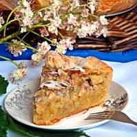 Ciasto francuskie rabarbarowo - migdałowe