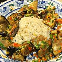 Smażone bakłażany z sosem chili