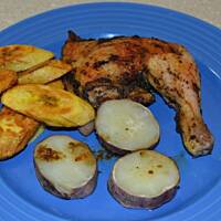 Kurczak po karaibsku ze smażonymi bananami