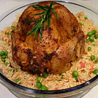 Rumiany kurczak w tymianku z szafranowym ryżem!