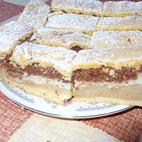 Szarlotka z dwukolorowym biszkoptem