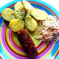 Kotlety mielone cygara z ogórkiem i białym serem