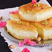 Basbousa przekładana kremem, بسبوسة مح