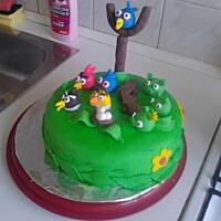 Tort  ANGRY BIRDS z lukru plastycznego