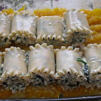 Roladki lazaniowe z dynią i szpinakiem