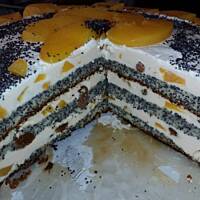 Tort makowo-brzoskwiniowy