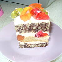 Ciasto z masą budyniową i galaretkami