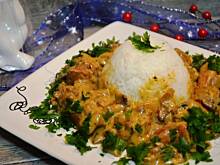 Fot. makusia, Potrawka drobiowa z pieczarkami